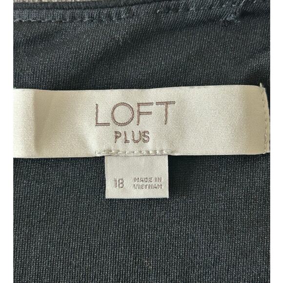 LOFT Plus Twist Front Cap Sleeve Jumpsuit (Black) Size 18 - Picture 6 of 12